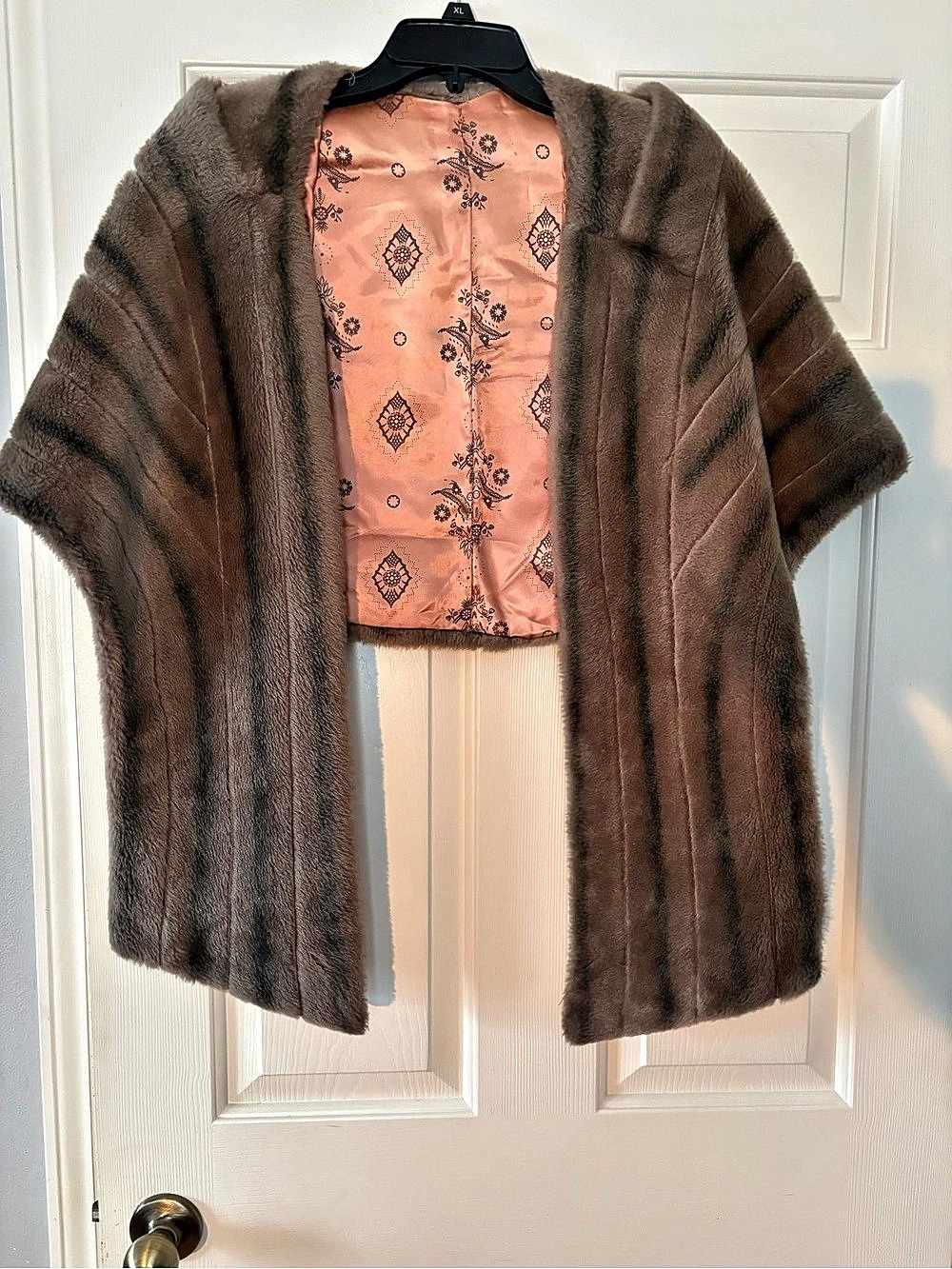 Brown Faux Fur Cape/Stole OS
